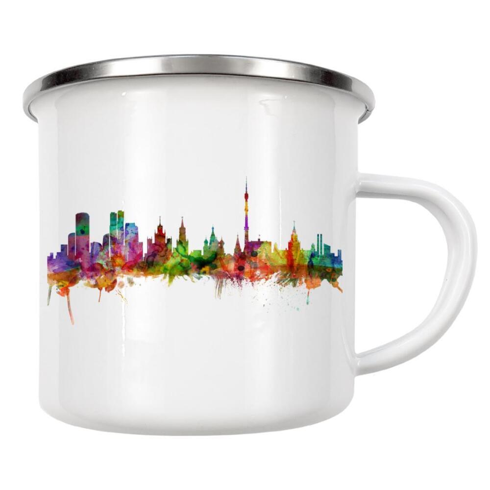 Emaille Tasse "Moscow Watercolor" artboxONE - Städte,Reise,Architektur