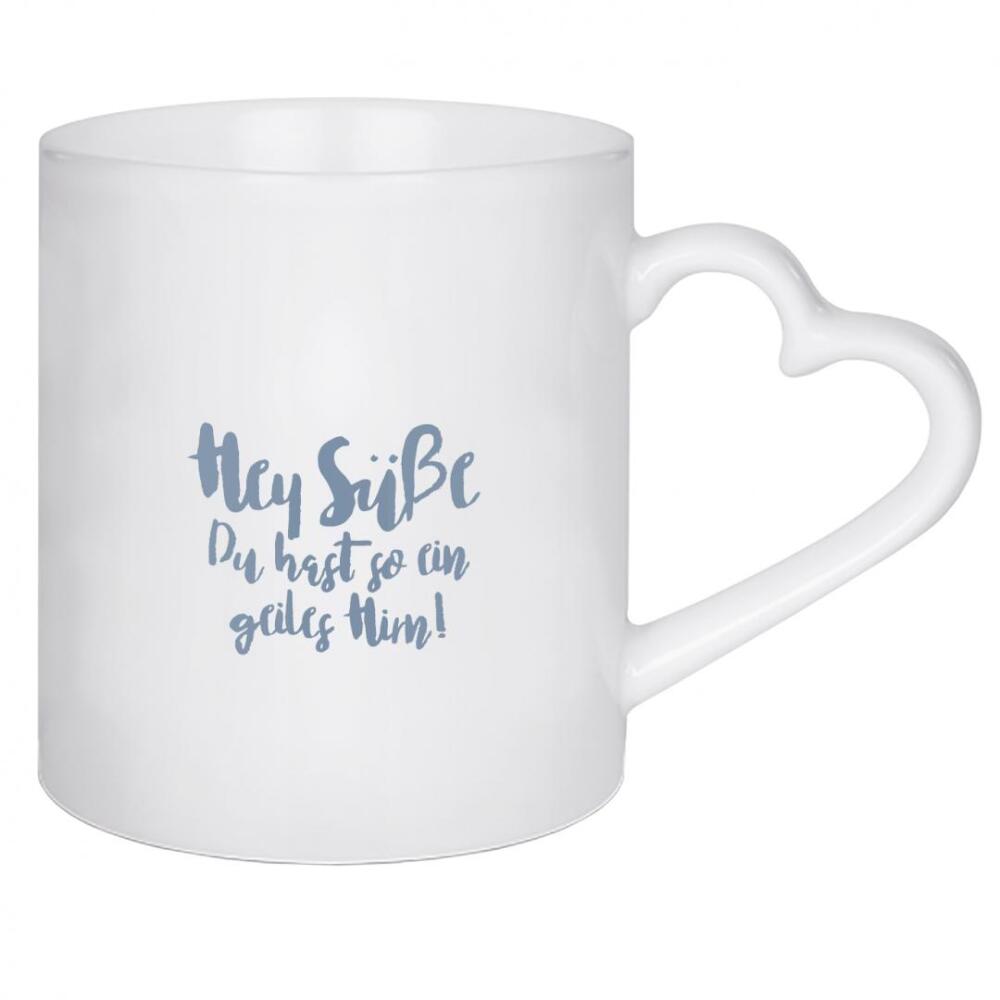Herztasse "Geiles Hirn (Blau)" artboxONE - Typografie,Für Kinder,Menschen,Für Mama,Lustig