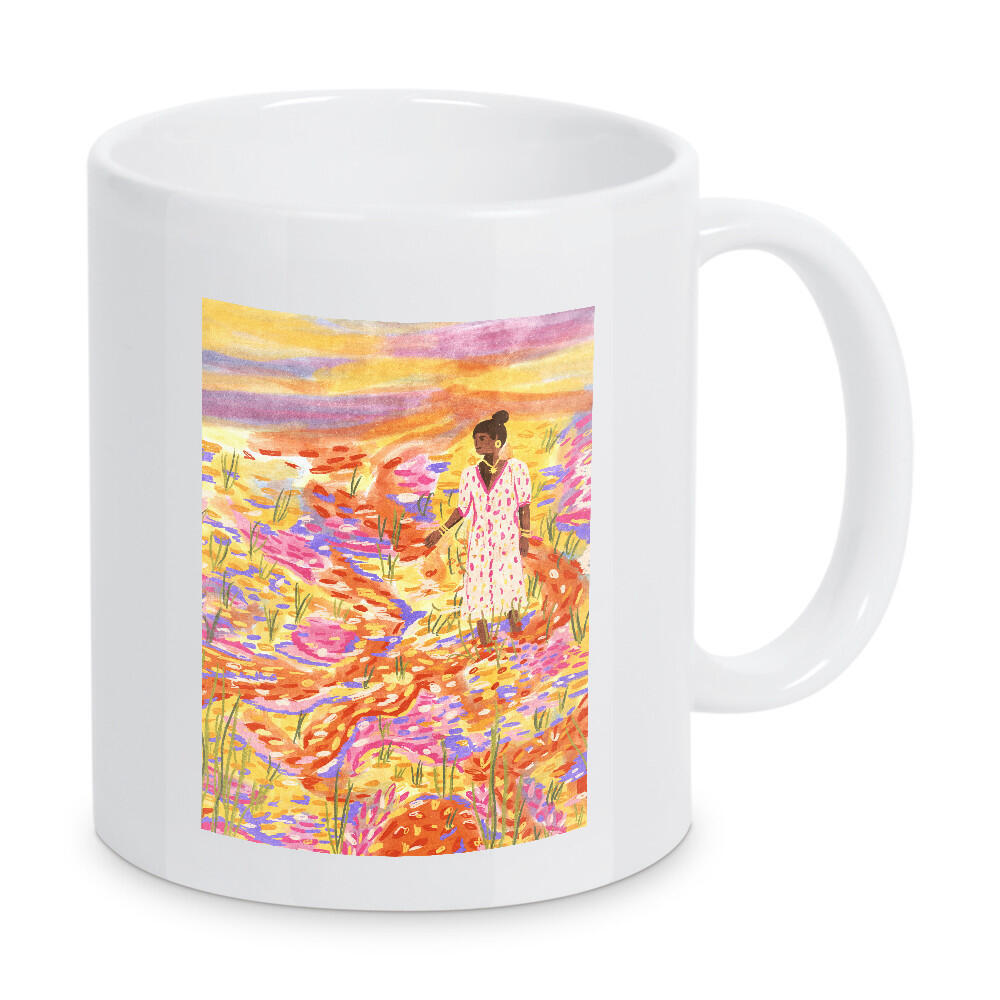 Tasse "Frau im Blumenmeer" artboxONE - Natur,Floral,Abstrakt,Fashion,Für Mama