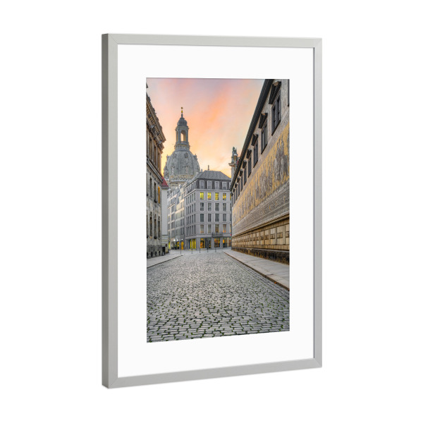 Poster mit Rahmen Silber "Fürstenzug in Dresden" artboxONE - Städte,Reise,Architektur,Städte / Dresden