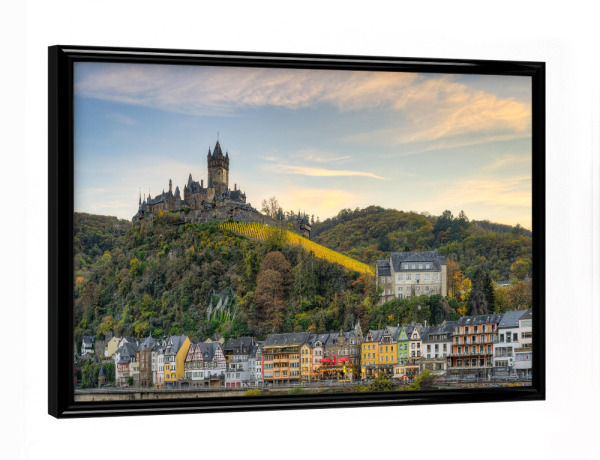 Poster mit schwarzem Rahmen "Cochem an der Mosel" artboxONE - Städte,Reise