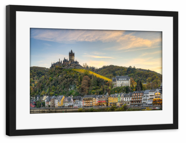 Poster mit Rahmen schwarz "Cochem an der Mosel" artboxONE - Städte,Reise