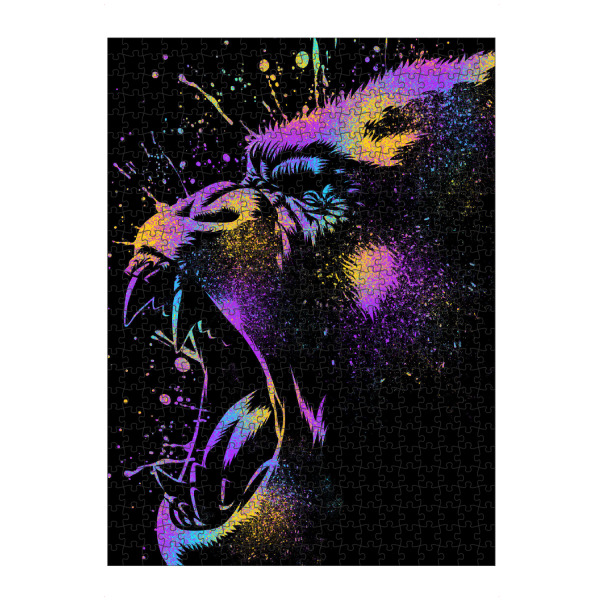 Puzzle Ravensburger "Gorilla ink colorful" artboxONE - Tiere,Streetart - Gorilla,Ape,Attack,Rainbow,Affe,Monkey,Streetart,Colorful,Bunt