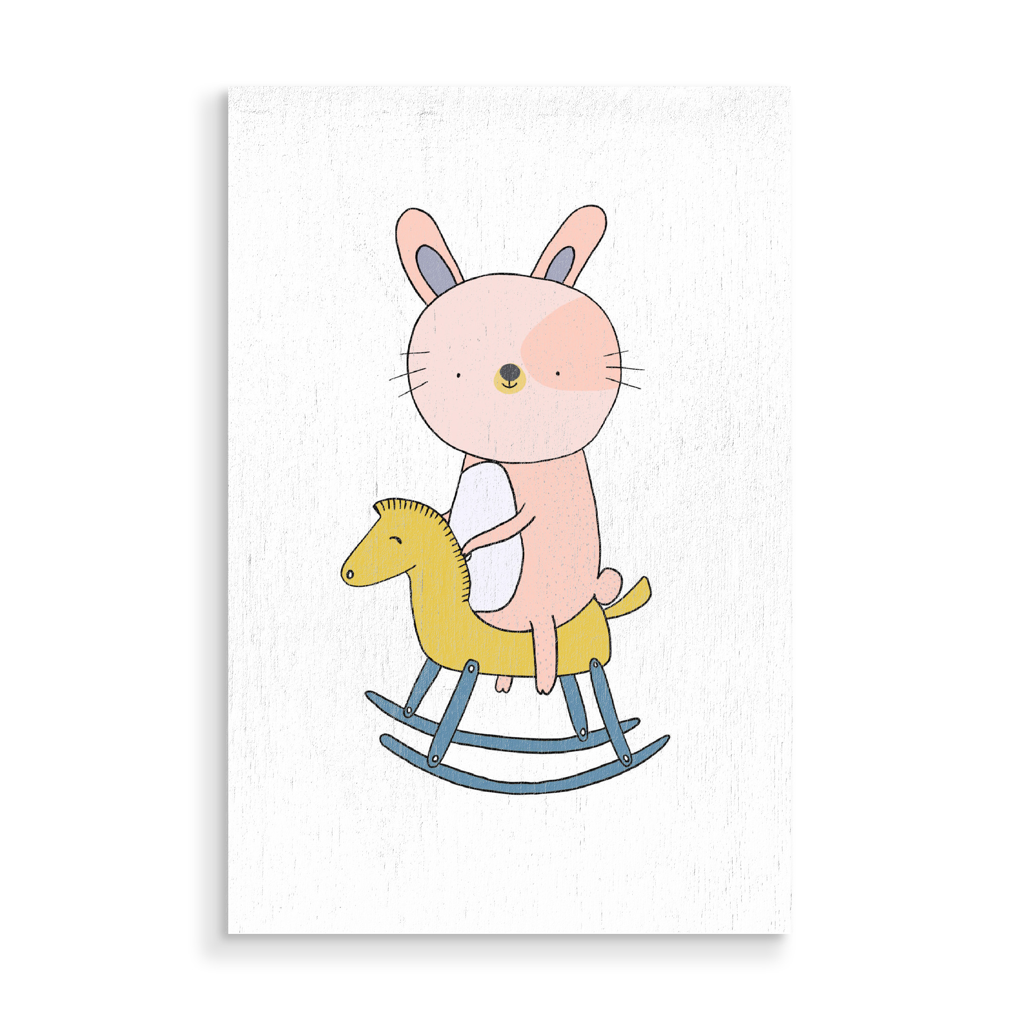 Holzbild "Rocking" artboxONE - Für Kinder,Tiere - Cute animal,Baby animal,Cute baby,Kinder,Nursery,Children,Tiere,Schaukel,Pferd,Home,Horse