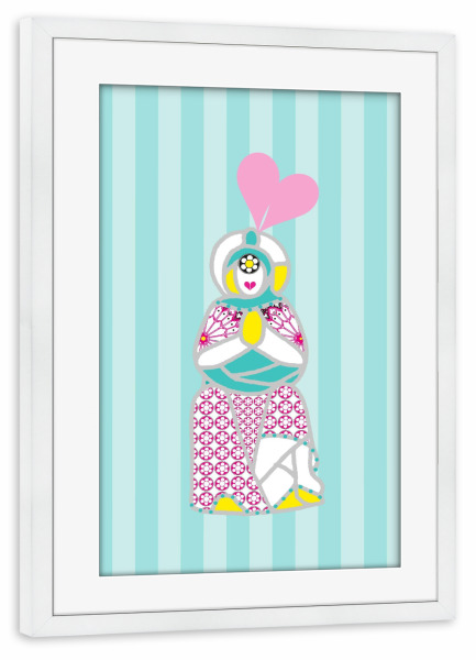 Poster mit Rahmen weiß "Prinzessin Laska" artboxONE - Für Kinder,Liebe,Streetart,Für Mama