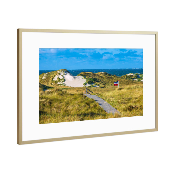 Poster mit Rahmen Gold "Landschaft auf Amrum" artboxONE - Natur,Reise,Reise / Strand und Meer