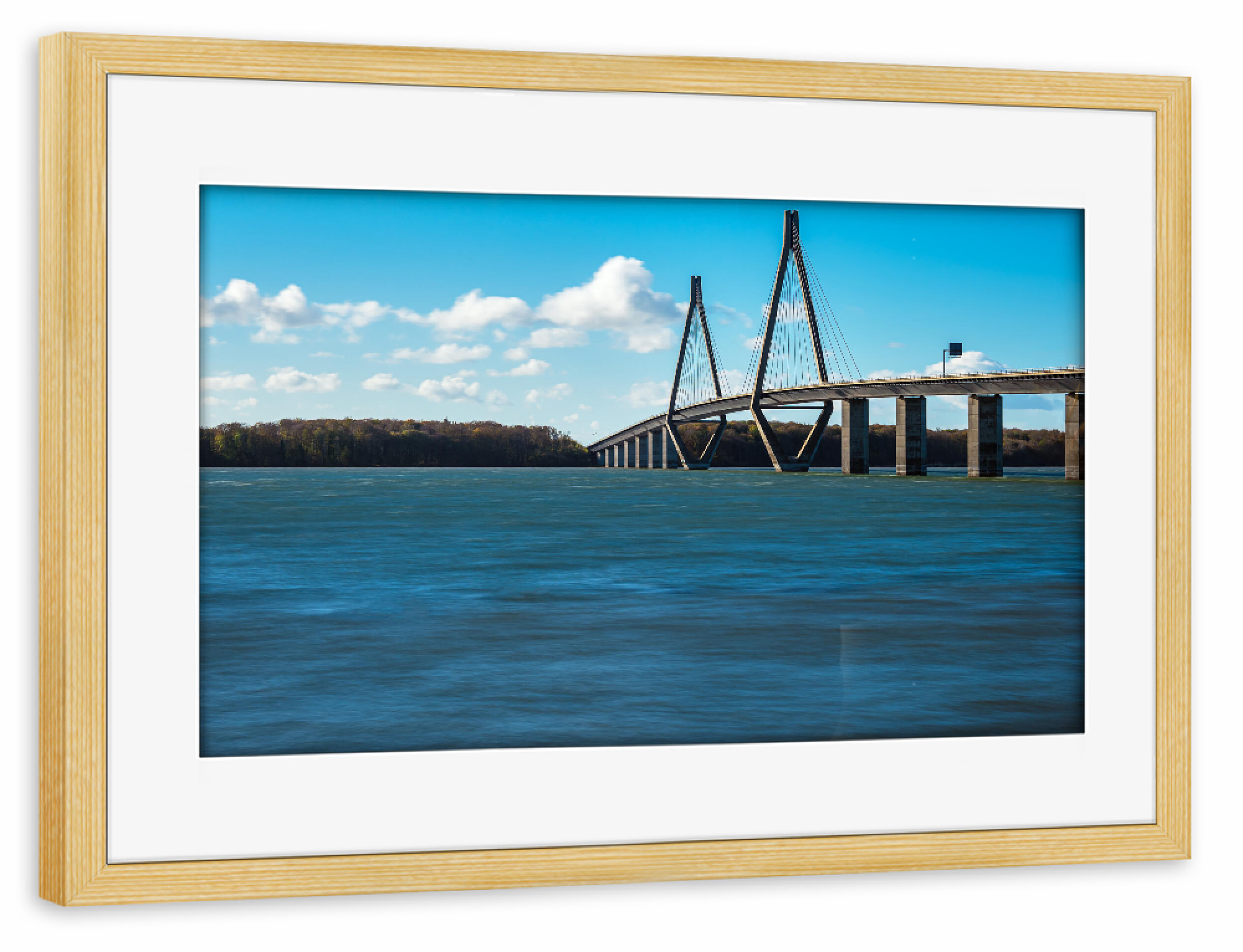 Poster mit Rahmen kiefer "Brücke in Dänemark" artboxONE - Natur,Reise,Architektur,Reise / Länder