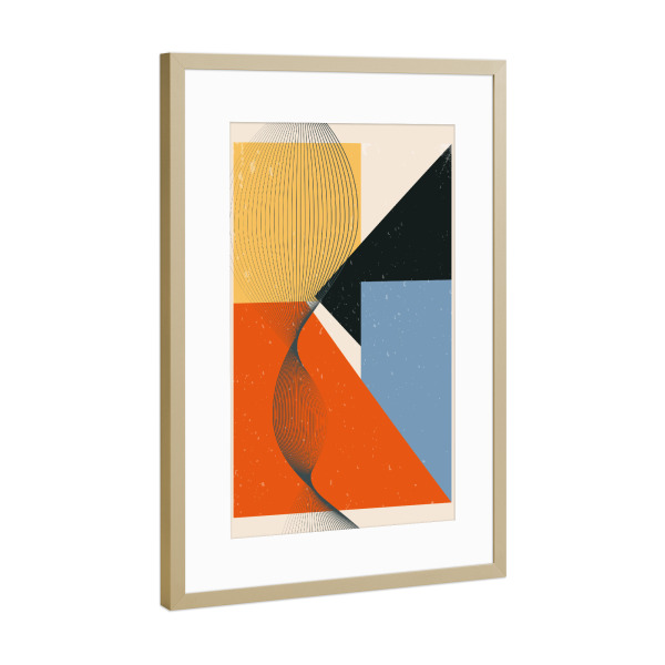 Poster mit Rahmen Gold "Minimale Geometrische" artboxONE - Abstrakt,Geometrie