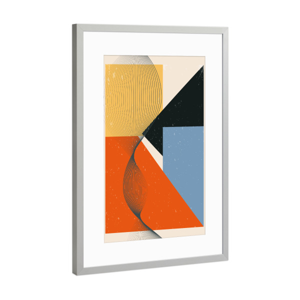 Poster mit Rahmen Silber "Minimale Geometrische" artboxONE - Abstrakt,Geometrie