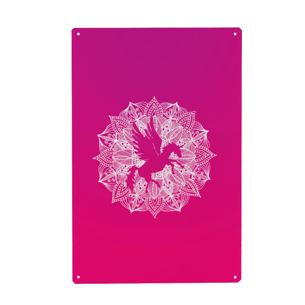 Metall Poster "Mandala Circle Pink Unicorn" artboxONE - Für Kinder,Tiere