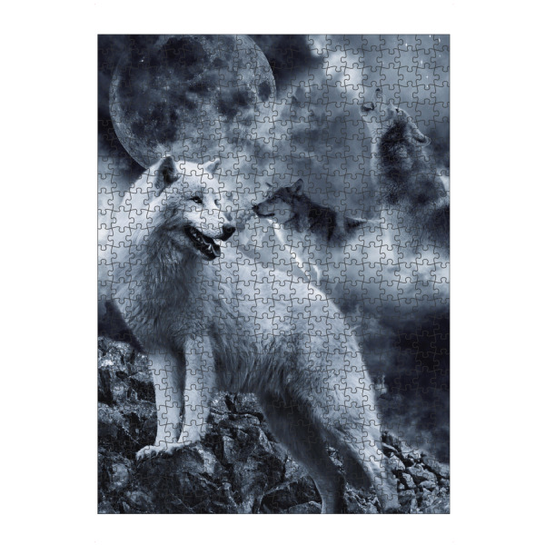 Puzzle Ravensburger "Wolf collage" artboxONE - Natur,Tiere - Wolf,Wolves,Animal,Wild,Tier,Natur,Nature,Mond,Moon,Berge,Mountains - Bild wolf