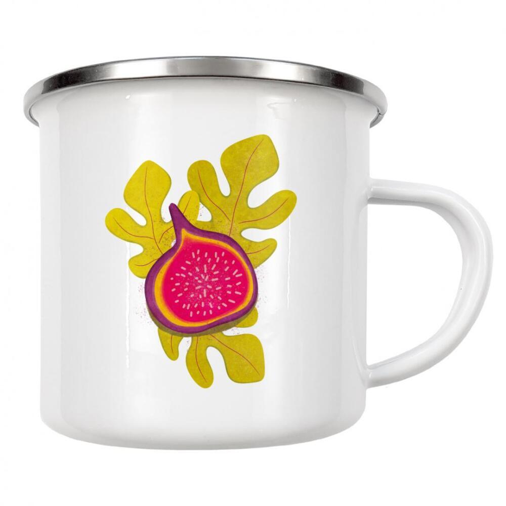 Emaille Tasse "Eine Feige" artboxONE - Natur,Floral,Essen & Trinken,Für Mama,Essen & Trinken / Obst & Gemüse