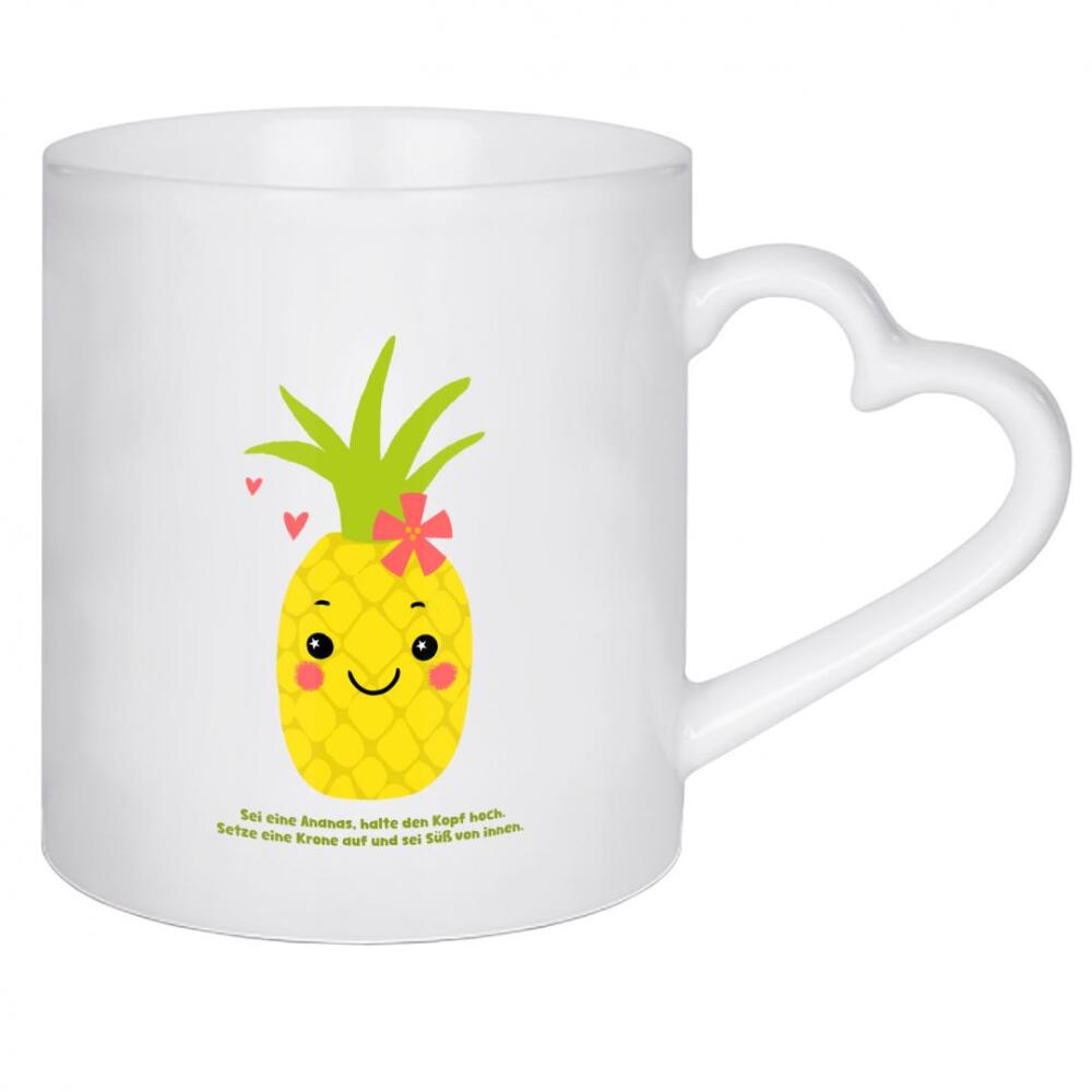 Herztasse "Sei eine Ananas" artboxONE - Essen & Trinken / Obst & Gemüse