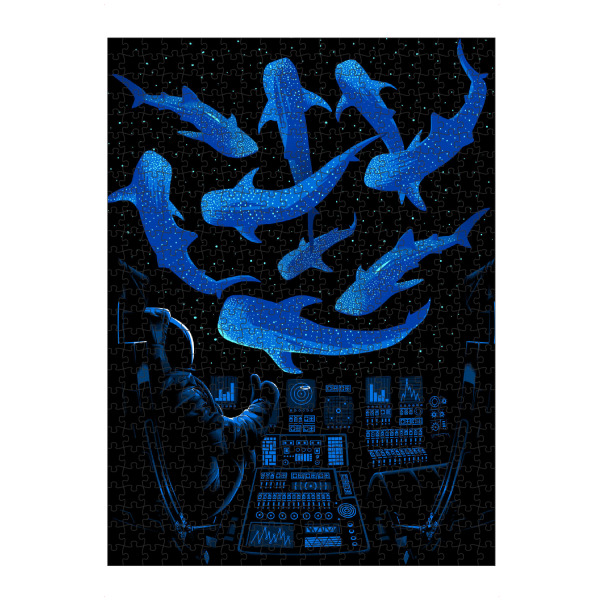 Puzzle Ravensburger "Astronaut Killer Wale" artboxONE - Tiere,Unterwasser,Galaxy
