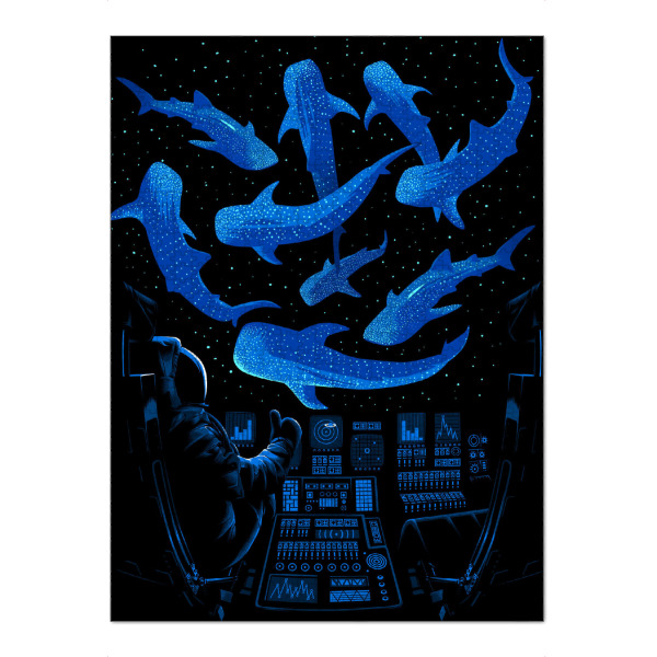 Puzzle Ravensburger "Astronaut Killer Wale" artboxONE - Tiere,Unterwasser,Galaxy