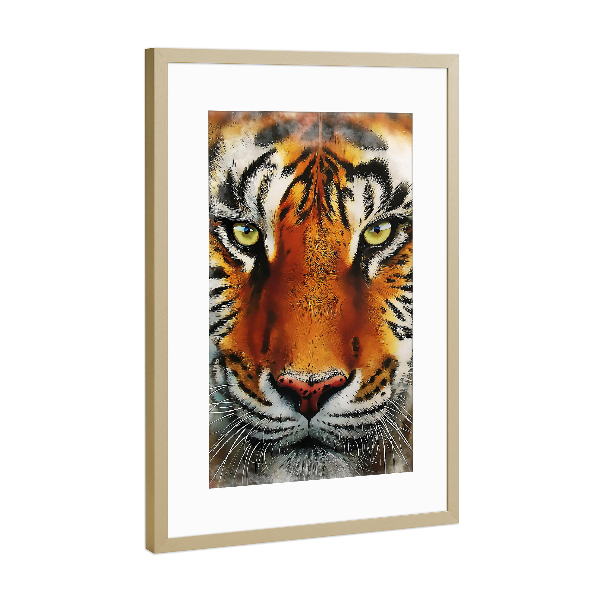 Poster mit Rahmen Gold "Tiger Close up" artboxONE - Natur,Tiere
