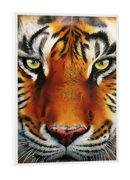 Poster mit weißem Rahmen "Tiger Close up" artboxONE - Natur,Tiere