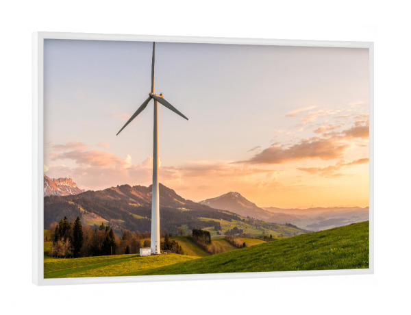 Poster mit weißem Rahmen "Windrad / Windenergie" artboxONE - Natur,Reise,Architektur