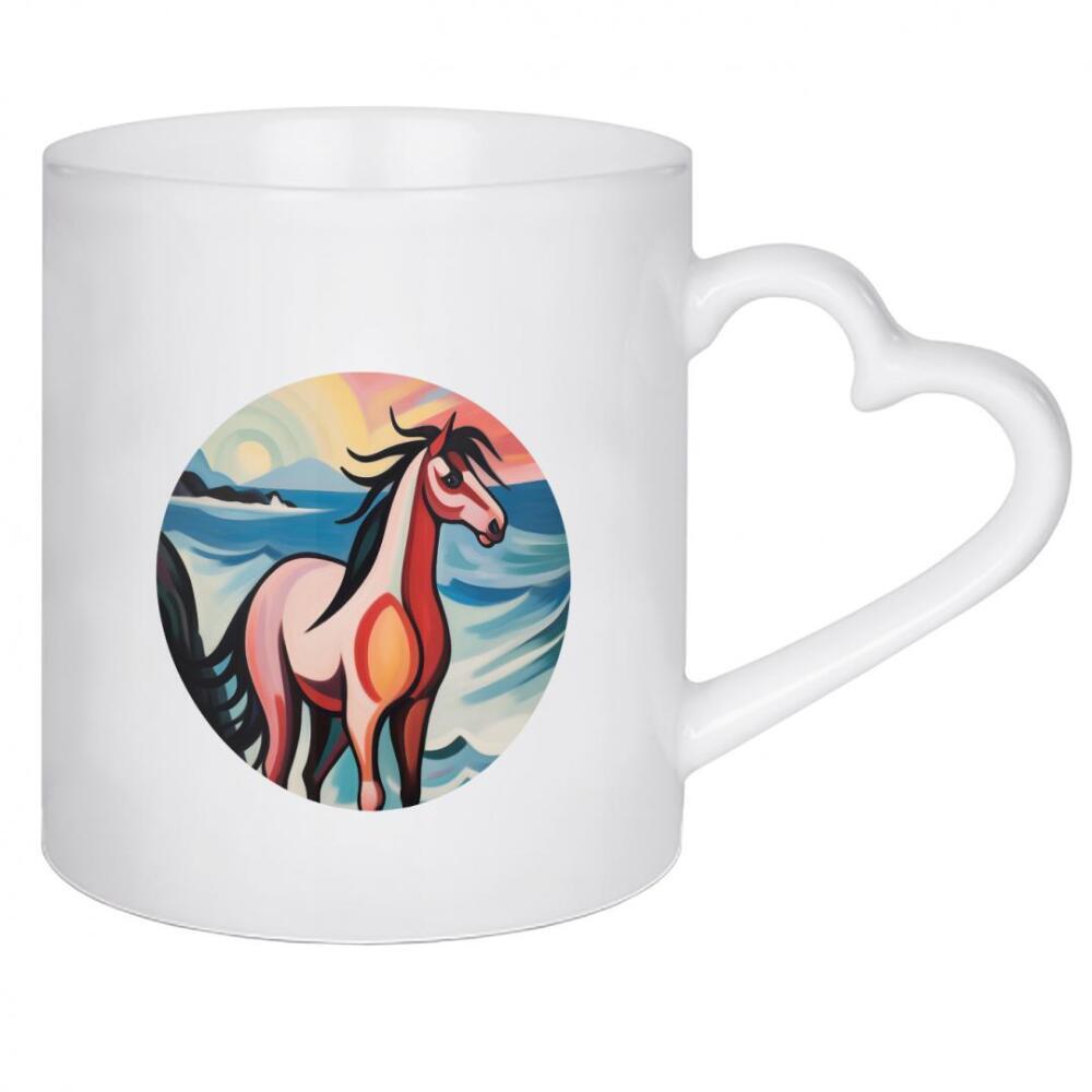 Herztasse "Sonnenuntergang mit Pferd" artboxONE - Natur,Tiere