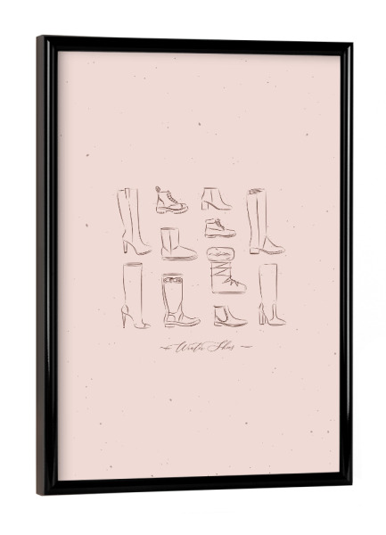 Poster mit schwarzem Rahmen "Winter women shoes vintage peach" artboxONE - Menschen,Fashion,Für Mama
