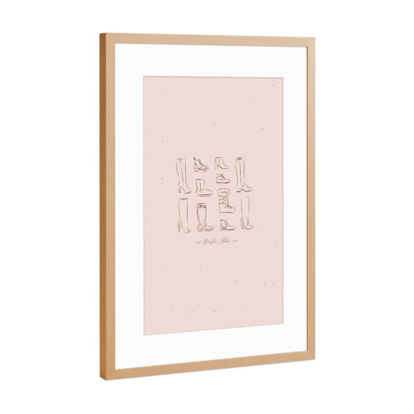 Poster mit Rahmen Kupfer "Winter women shoes vintage peach" artboxONE - Menschen,Fashion,Für Mama