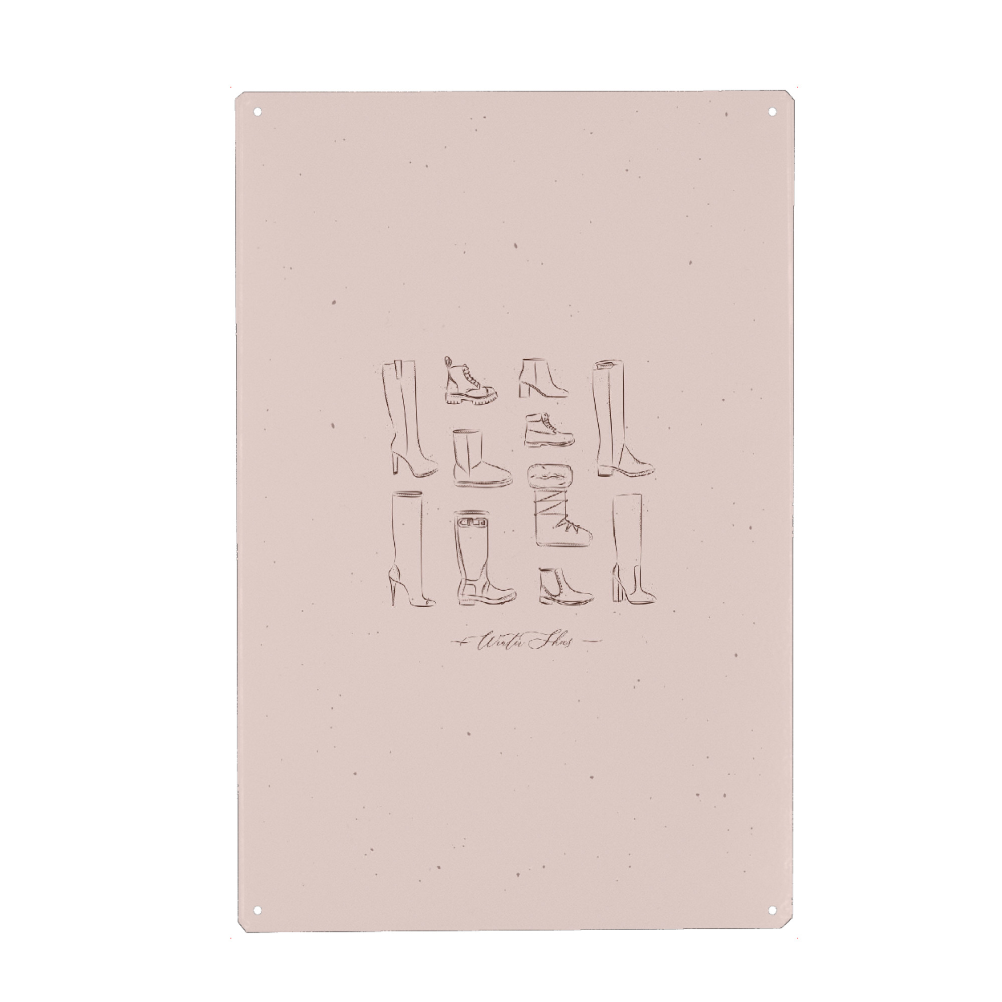 Metall Poster "Winter women shoes vintage peach" artboxONE - Menschen,Fashion,Für Mama
