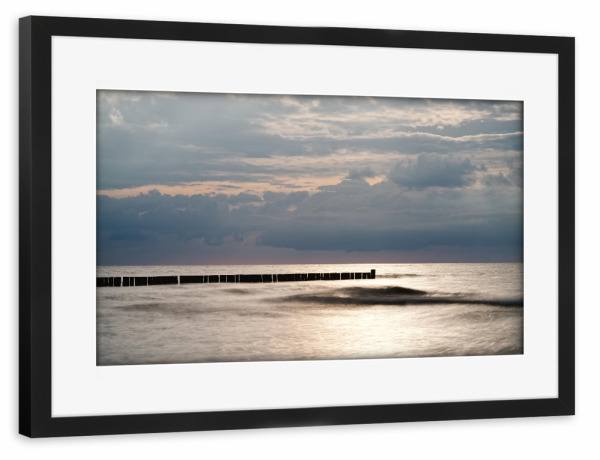 Poster mit Rahmen schwarz "Abend an der Küste" artboxONE - Natur,Reise,Reise / Strand und Meer