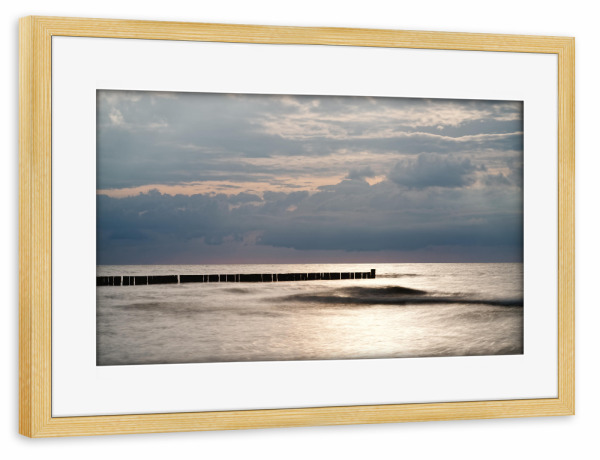 Poster mit Rahmen kiefer "Abend an der Küste" artboxONE - Natur,Reise,Reise / Strand und Meer