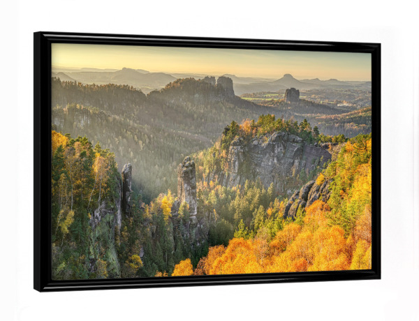 Poster mit schwarzem Rahmen "Carolaaussicht Sächsische Schweiz" artboxONE - Natur,Reise