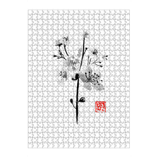 Puzzle Ravensburger "Sakura flower" artboxONE - Floral,Schwarzweiß