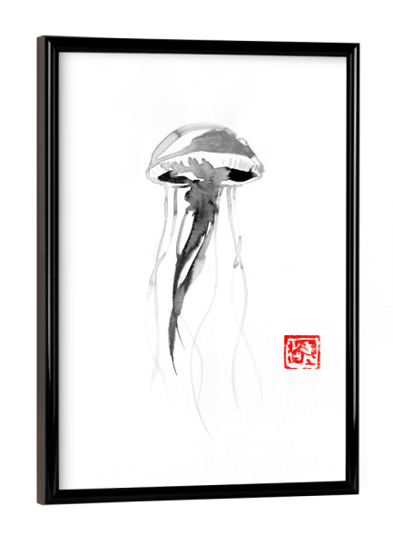 Poster mit schwarzem Rahmen "Meduse" artboxONE - Tiere,Unterwasser