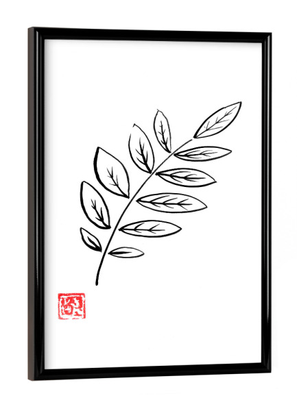 Poster mit schwarzem Rahmen "Minimal Leaf" artboxONE - Floral,Tiere