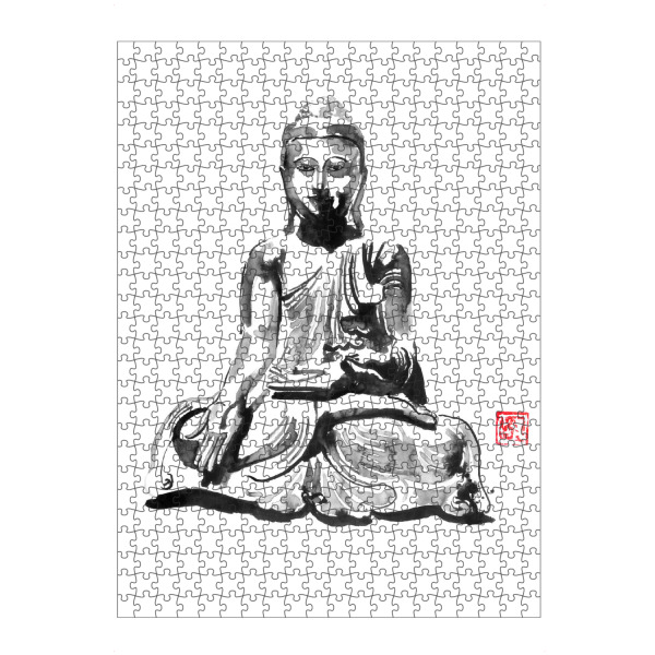 Puzzle Ravensburger "Buddha" artboxONE - Menschen,Reise / Asien - Buddha,India,Sumie,Japan,Buddhism,Statue,Architektur,Relax,Indien - Bild buddha