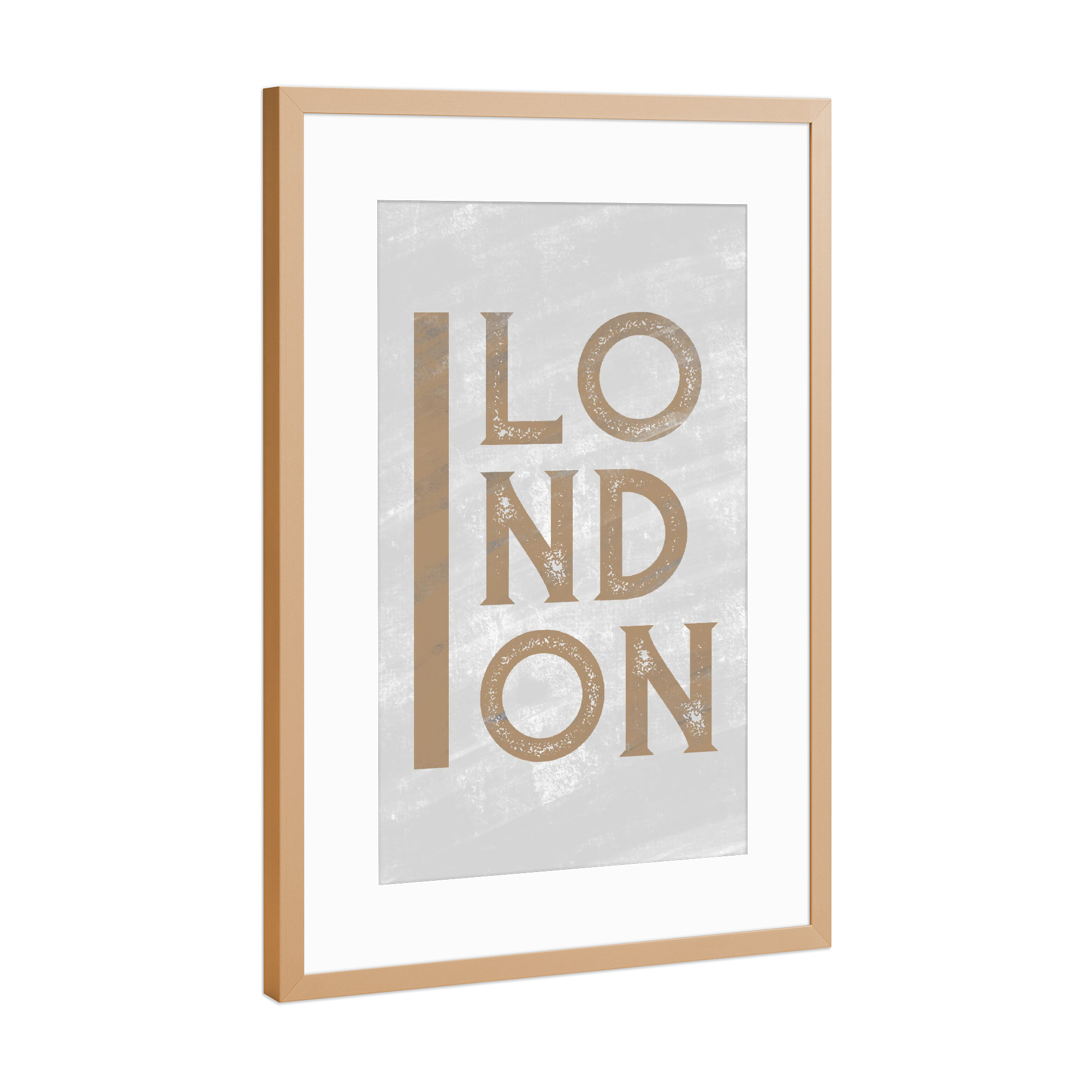 Poster mit Rahmen Kupfer "London minimal" artboxONE - Städte / London,Typografie