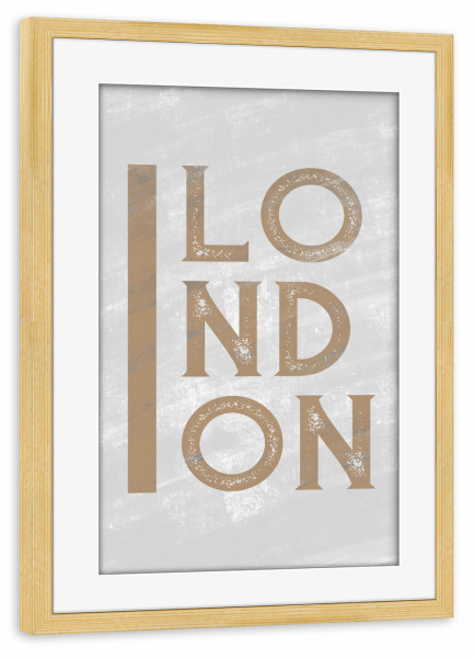Poster mit Rahmen kiefer "London minimal" artboxONE - Städte / London,Typografie