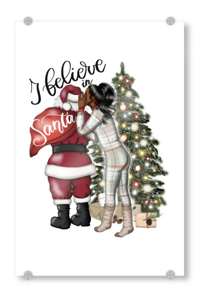 Acrylglasbild "Santa and Girl" artboxONE - Menschen,Liebe,Fashion,Weihnachten