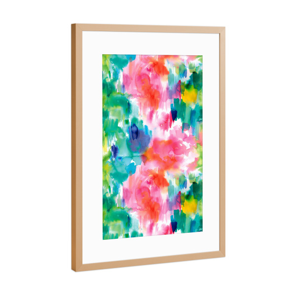 Poster mit Rahmen Kupfer "Painterly Tropical Watercolor" artboxONE - Floral,Abstrakt