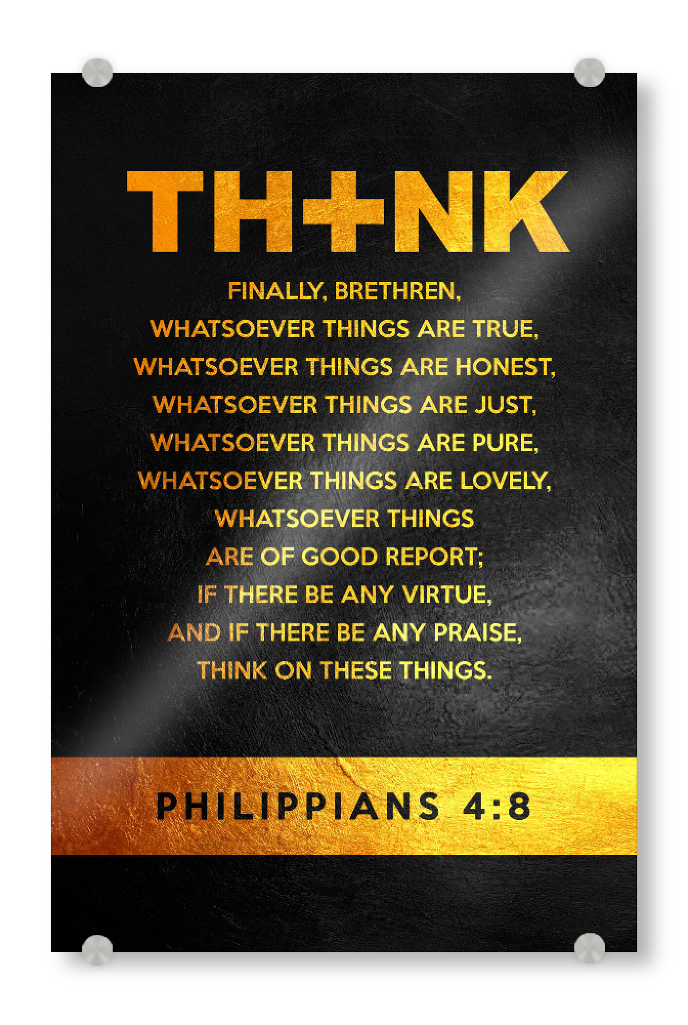 Acrylglasbild "Philippians 4:8" artboxONE - Typografie