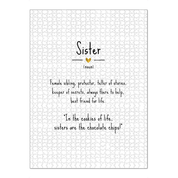 Puzzle Ravensburger "Sister | Definition" artboxONE - Typografie,Für Kinder,Schwarzweiß,Liebe,Lustig