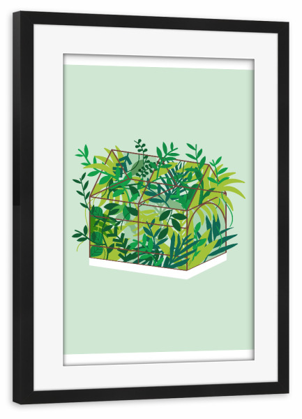 Poster mit Rahmen schwarz "Greenhouse" artboxONE - Natur,Floral,Architektur,Für Mama