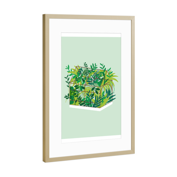 Poster mit Rahmen Gold "Greenhouse" artboxONE - Natur,Floral,Architektur,Für Mama