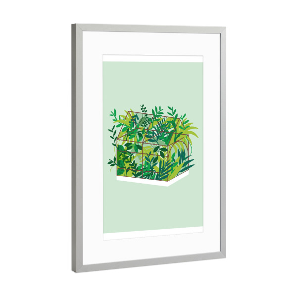 Poster mit Rahmen Silber "Greenhouse" artboxONE - Natur,Floral,Architektur,Für Mama