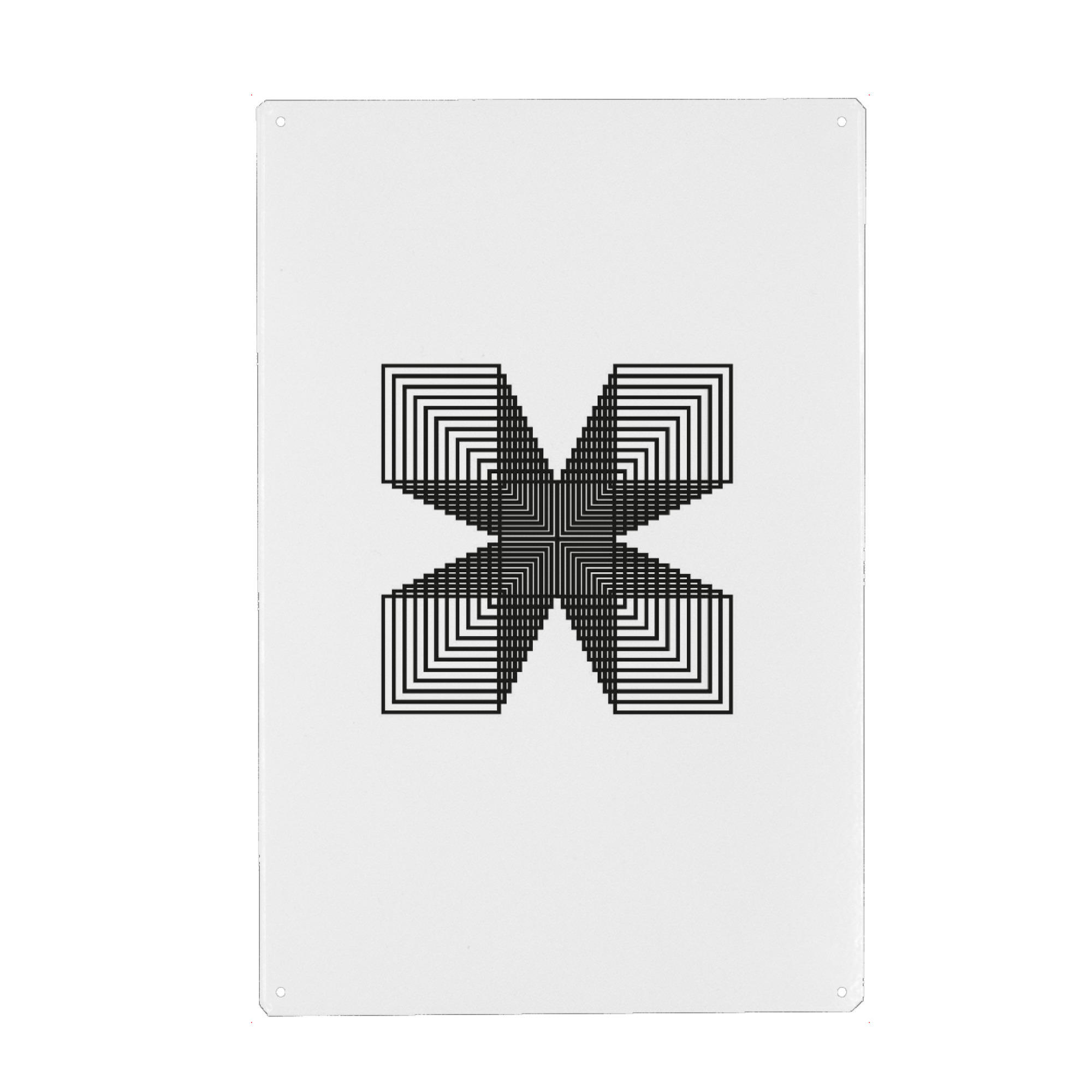 Metall Poster "Type X" artboxONE - Typografie,Abstrakt,Schwarzweiß,Geometrie,Buchstaben / X