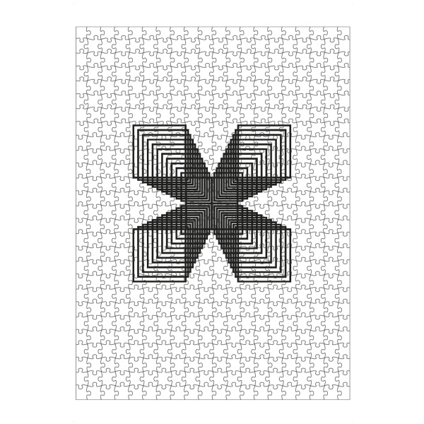 artboxONE Puzzle "Type X" artboxONE - Typografie,Abstrakt,Schwarzweiß,Geometrie,Buchstaben / X