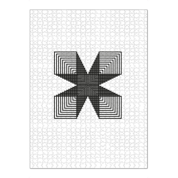 Puzzle Ravensburger "Type X" artboxONE - Typografie,Abstrakt,Schwarzweiß,Geometrie,Buchstaben / X