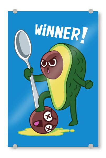 Acrylglasbild "Avocado Winner" artboxONE - Für Kinder,Essen & Trinken