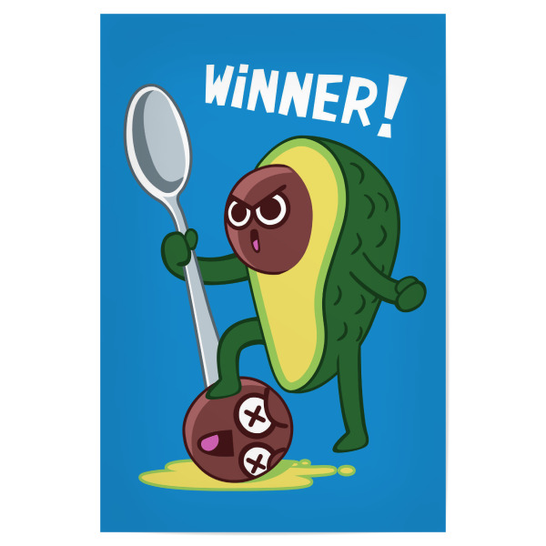 Poster 30x20 cm "Avocado Winner" artboxONE - Für Kinder,Essen & Trinken