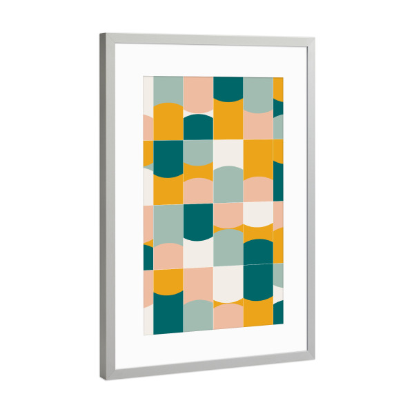 Poster mit Rahmen Silber "Abstract Geometric tiles" artboxONE - Abstrakt,Geometrie
