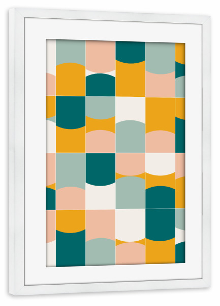 Poster mit Rahmen weiß "Abstract Geometric tiles" artboxONE - Abstrakt,Geometrie