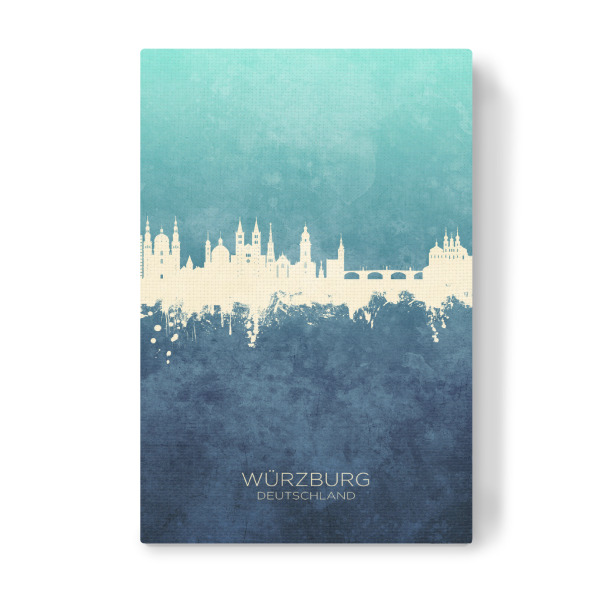 Leinwandbild "Würzburg Germany Skyline NavyCyan" artboxONE - Städte